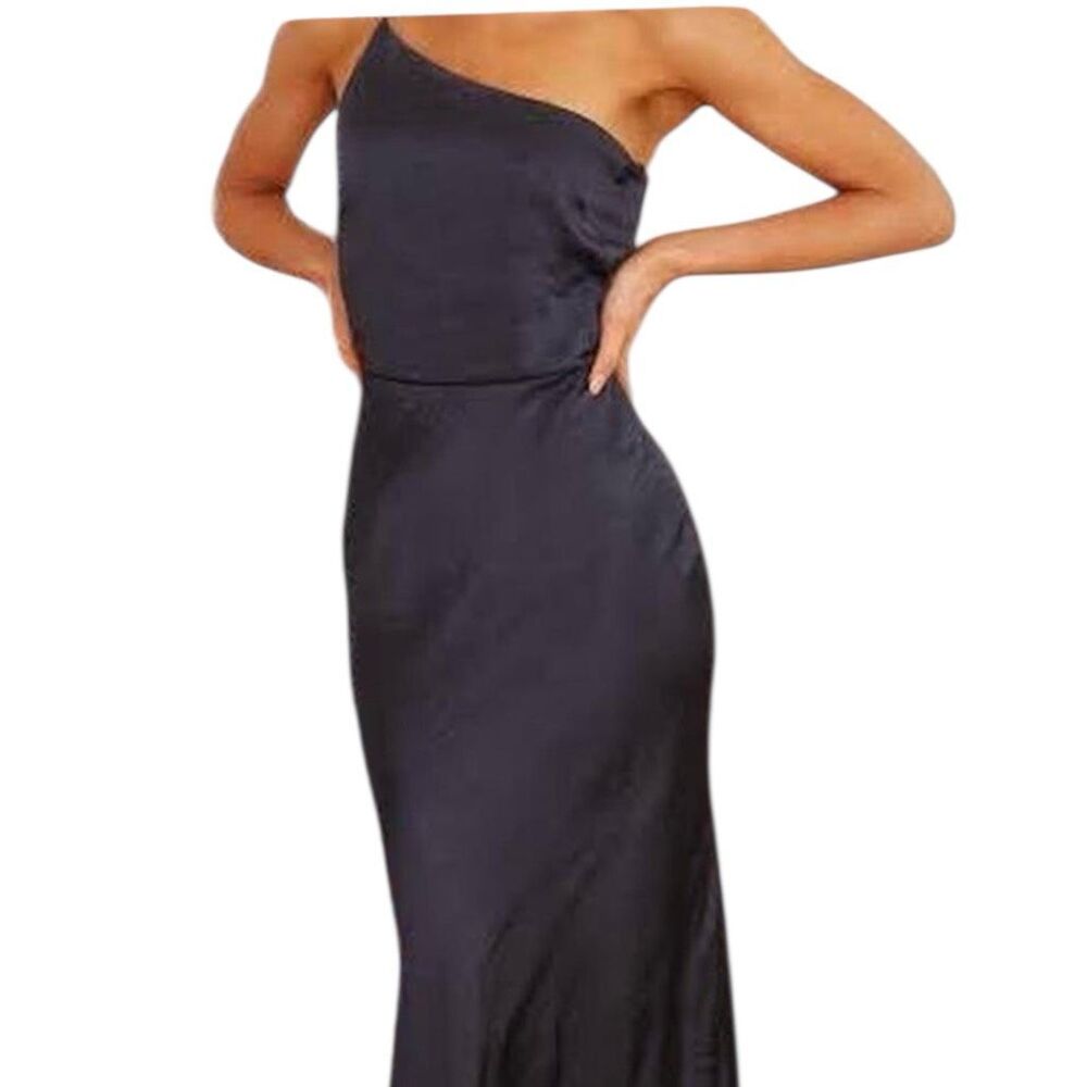 Billy J. Black Kimbra One Strap MIDI Slip Dress Sz‎ 8 NWT